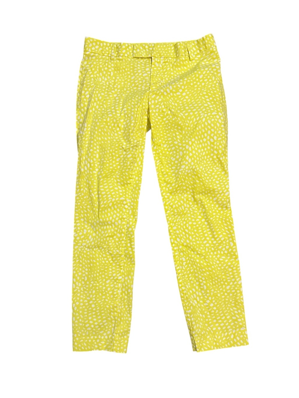 GAP Yellow Printed Slim Cropped Chino Pants